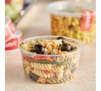 HOT BARGAINS 250 Pack 12oz/340ml Round Food Containers Clear Plastic with Lids