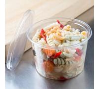 HOT BARGAINS 250 Pack 16oz/460ml Round Food Containers Clear Plastic with Lids