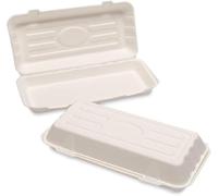 HOT BARGAINS 250 Pack of Bagasse Large Single Compartment Food Box 324 x 155 x 60mm (13"X 6") Size Disposable Lunch Boxes Ideal for Takeaway Food