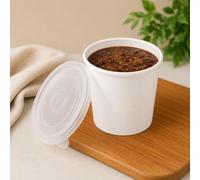 HOT BARGAINS 250 x 8oz White Paper Soup Cups with Reusable PP Lids, Takeaway Food Containers, Paper Soup Bowls for Hot & Cold Food, Ice Cream, Desserts, Deli & Meal Prep