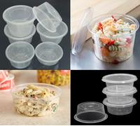 HOT BARGAINS 50 Pack 16oz/460ml Round Food Containers Clear Plastic with Lids