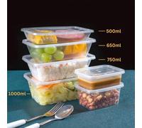 Hot Bargains 50 X 1000Ml Plastic Food Containers With Lids Takeaway Meal Prep Boxes, Microwave & Freezer Safe Food Containers