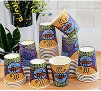 HOT BARGAINS 500 X 4oz Single Wall Colourful Printed Paper Cozy Cup for Hot & Cold Drinks Premium Disposable Paper Cups Perfect for Café, Home, Parties, Celebrations (4oz, 500, Count)
