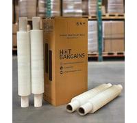HOT BARGAINS 6 X Clear Pallet Wrap Roll Extended Core 400mm x 300m, 35mu Clear Stretch Shrink Cling Film 1.5kg Wrapping Roll for Moving House, Furniture & Industrial Uses (6)