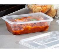 HOT BARGAINS 650ml Rectangular Food Storage Containers with Lids, Pack of 25, BPA-Free Plastic, Microwave and Freezer Safe