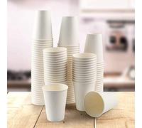 HOT BARGAINS 8oz Single Wall Paper Cups, White, 500 Count, Disposable Hot & Cold Drinks Cups for Coffee Tea