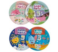 HOT BARGAINS 96PCS 9 Inch Disposable Paper Plates | Eco Friendly Biodegradable Plates for Hot & Cold Food | Party Tableware for Kids Birthday Party, Wedding, Event Catering Supplies (Paper Plates)
