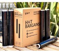 Hot Bargains Black Pallet Wrap 20 Pack Heavy Duty 400mm X 250M 25 Micron Stretch Film