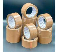 HOT BARGAINS Brown Packaging Tape, 48mm x 66m, 72 Rolls, Heavy Duty Adhesive for Parcels and Boxes