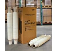 Hot Bargains Clear Pallet Wrap 2 Pack 400mm X 300M 35 Micron Extended Core Stretch Film