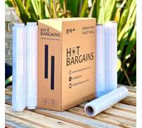 HOT BARGAINS Clear Pallet Wrap 400mm x 250m, 25 Microns Strength pallet wrapping film Pack of 2