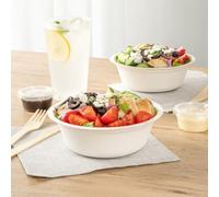 HOT BARGAINS Disposable Bagasse Bowls 8oz (250ml), Pack of 50, White, Biodegradable for Soup, Salad & Desserts (8oz/ 250ml, 50, Count)