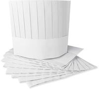 HOT BARGAINS Disposable Chef Hat, White, 11.5 Inch Adjustable Kitchen Cooking Cap, 20 Pack