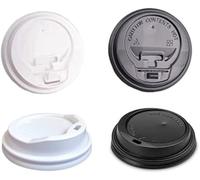 HOT BARGAINS Disposable Coffee Cup Lids, 500 Count Black or White Lids for 12oz/16oz Paper Cups, Push-On Design