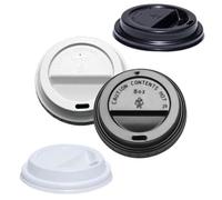 HOT BARGAINS Disposable Coffee Cup Reusable Lids, 50 Count Black or White Reusable Lids for 8oz Paper Cups, Push-On Design