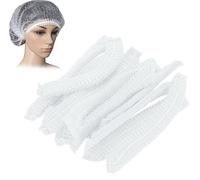 HOT BARGAINS Disposable Hair Nets, Non-Woven Bouffant Caps for Catering and Food Service, White, 21 Inch, Pack of 100