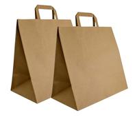 HOT BARGAINS Extra Large Brown Paper Bags with Handle, 50 Count, 32 x 21 x 33 cm