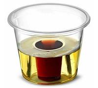 HOT BARGAINS Jager Bomb Shot Glasses, Pack of 1000, Clear Plastic, 25ml Shot with 100ml Chaser