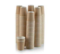 HOT BARGAINS Kraft 500 X 8oz Triple Walled Ripple Disposable Coffee Cups + Free 500 Reusable LIDS - Limited Stock
