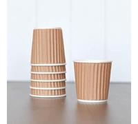 HOT BARGAINS Kraft Paper Coffee Cups 4oz/120ml, Pack of 100, Triple Wall Insulated Hot Drink Cups