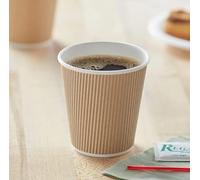 HOT BARGAINS Kraft Paper Coffee Cups 4oz/120ml, Pack of 500, Triple Wall Insulated Hot Drink Cups