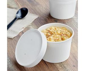 HOT BARGAINS Kraft Paper Soup Containers with Lids, White, 12oz/360ml Food Storage Bowls for Hot and Cold Items, Pack of 250