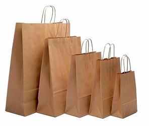 HOT BARGAINS Large Brown Paper Bags with Twisted Handles, 26 x 14 x 29 cm, 100-Pack