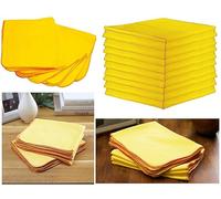 HOT BARGAINS Pack of 24, 100% Cotton Yellow Duster Cloth For Cleaning Thick & Soft Kitchen Cleaning Towel Multi Surface Dusting Clothe 28 x 33 cm Size