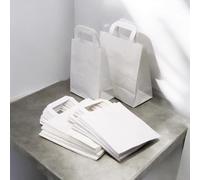 HOT BARGAINS Paper Bags With Handles White Small 19x8x25cm 50 Pack