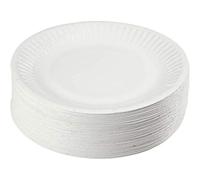 HOT BARGAINS Paper Plates 7 Inch, Pack of 100, White, for Party and Catering