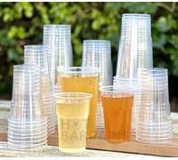 HOT BARGAINS Reusable Plastic Pint and Half Pint Glasses, BPA-Free, Clear, 10oz & 20oz (500 Pack)
