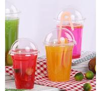 HOT BARGAINS Smoothie Cups with Dome Lids, 12oz/360ml and 16oz/500ml, Clear PET Plastic, 200 Sets Each, BPA Free