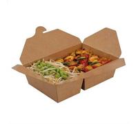 Hot Bargains Takeaway Food Boxes 50 Pack 1200Ml 2 Compartment Kraft Biodegradable