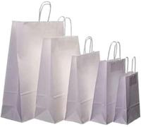 HOT BARGAINS White Paper Bags with Handles 32x21x33cm, Pack of 250