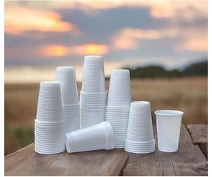 HOT BARGAINS White Plastic Cups 7oz Reusable tumblers 1000 Pack