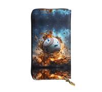 Hot Baseball Long leather wallet, portable credit card holder, zippered coin purse, and ID compartment