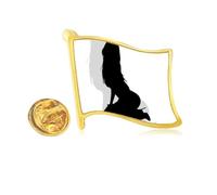 Hot Beautiful Woman Kneel Outline Golden Metal Flag Lapel Pin Badge