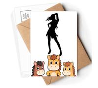 Hot Beautiful Woman Pose Outlines Postcards Envelopes Cards Mailing Year Horse
