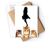 Hot Beautiful Woman Skirt Outline Postcards Envelopes Cards Mailing Year Horse