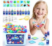 Hot Bee 10 Colours Magic Water, Water Elf Toy Kit, Aqua Fairy Water Gel Kit with 8 Double-Sided Moulds, 10 Glitter Gels Kids Toys DIY Aqua Fairy, Creative Crafts & Art Kit Gifts for Girls Ages 5 6 7 8