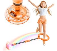 Hot Bee Ankle Skip Ball for Kids with Counter, Timer, Cal Calculator, Girl Birthday Gifts for Age 5 6 7 8 9 10+, Rechargeable Foldable Sports Toy Skip it Toy for Kids Xmas Present Orange