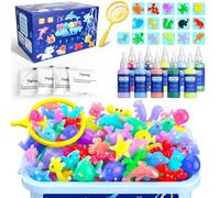 Hot Bee Aqua Fairy Water Gel Kit Toys for Kid Age 4 5 6 7 8 9 Magic Water Elf Gel Kit Squishy Maker 8 Double-Sided Molds & 10 Gels Birthday Gifts for Girls Boys Water Elf Kit