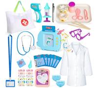 Hot Bee Doctors Set for Kids Age 3 4 5, Toys for 3 4 5 Year Old Boys Girls, Kids Doctors Set, Educational Role Play Toys, Doctor Playsets, Toddler Doctor Set with Talking Flash Cards Real Stethoscope