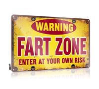 Hot Beer Tin Sign Warning: Fart Zone. Enter At Your Own Risk. Tin Sign Funny Garage Signs For Men Cave Door Sign(20X30CM)