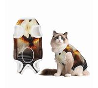 Hot Bird Transformation Illustration Custom Patterned Surgery Suit for Dogs Cat- Post-Surgery Recovery, Wound Care, and Anxiety Relief - Soft Cotton Dog Pajamas with Full Belly Coverage Small