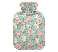 Hot Blush Roses Hot Waterbottle with Soft Cover, 2L Hot Compress Bag for Sore Muscle