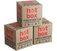 Hot Box Fire Starters - 8 Natural Fire Lighters for Wood Burners, BBQs, Firepits & Open Fires | Odourless, Eco-Friendly, Easy to Light | No Kindling Needed