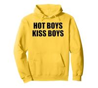 Hot Boys Kiss Boys Bold LGBTQ Pride Flirty Queer Vibe Humor Pullover Hoodie