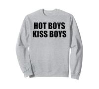 Hot Boys Kiss Boys Bold LGBTQ Pride Flirty Queer Vibe Humor Sweatshirt