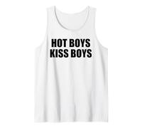 Hot Boys Kiss Boys Bold LGBTQ Pride Flirty Queer Vibe Humor Tank Top